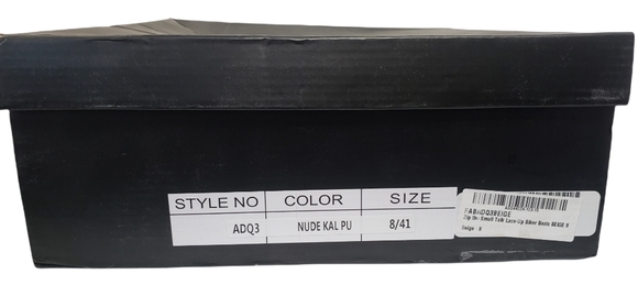 Nasty Gal Zip the Small Talk Lace-Up Biker Boots Beige Size 8 - Picture 14 of 15